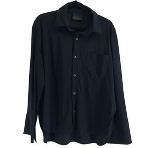 Ona Lightweight Long Sleeve Button Down Oversized Shirt Women's Black Size M